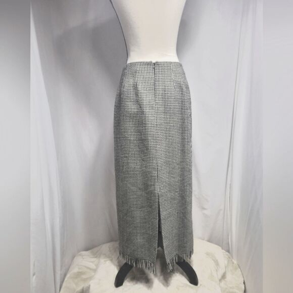Harve Benard sport wool lined houndstooth maxi pencil zip up skirt, size 8 - Picture 2 of 7